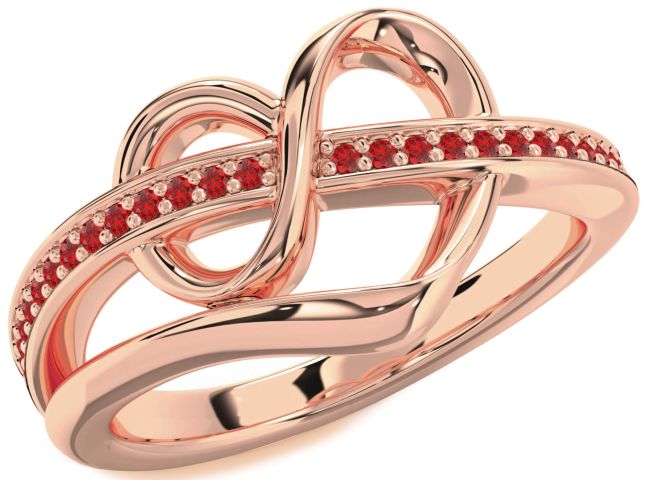 Ruby Rose Gold Infinity Heart Ring
