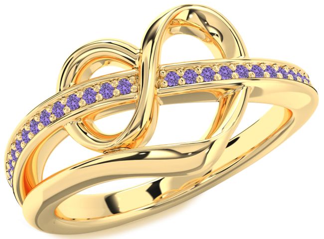Alexandrite Gold Infinity Heart Ring