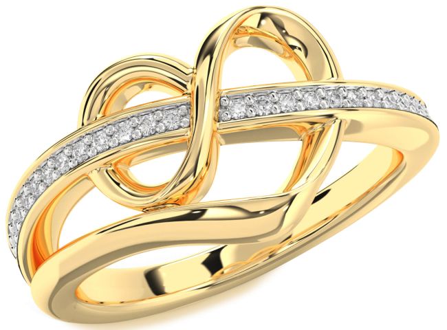 Lab Diamond Gold Infinity Heart Ring