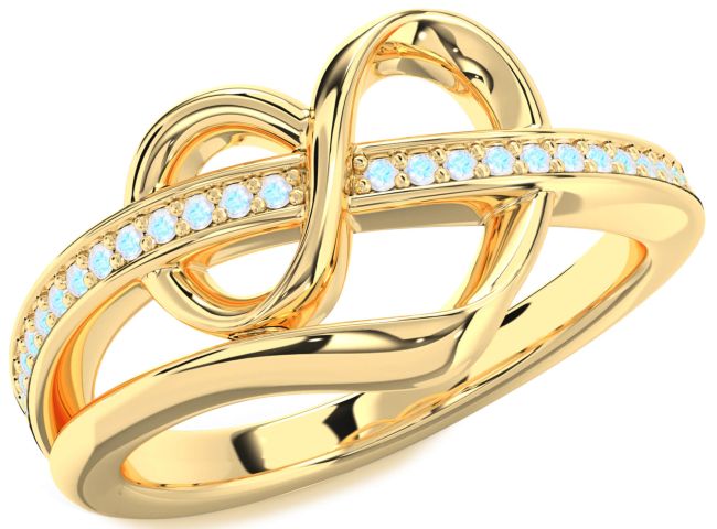 Moonstone Gold Infinity Heart Ring