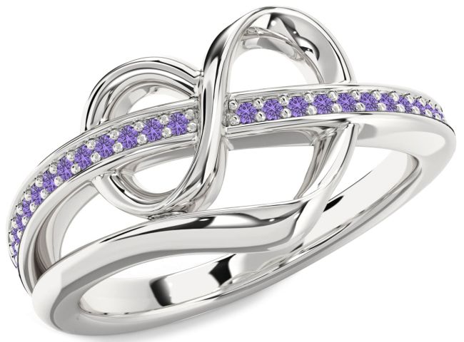 Alexandrite Silver Infinity Heart Ring