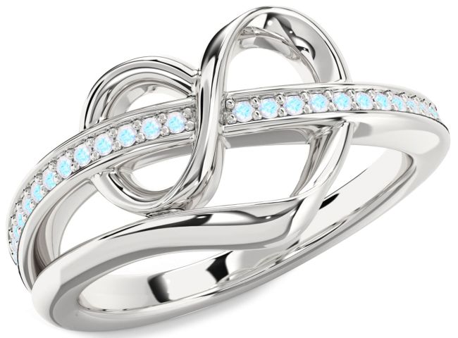 Moonstone Platinum Infinity Heart Ring