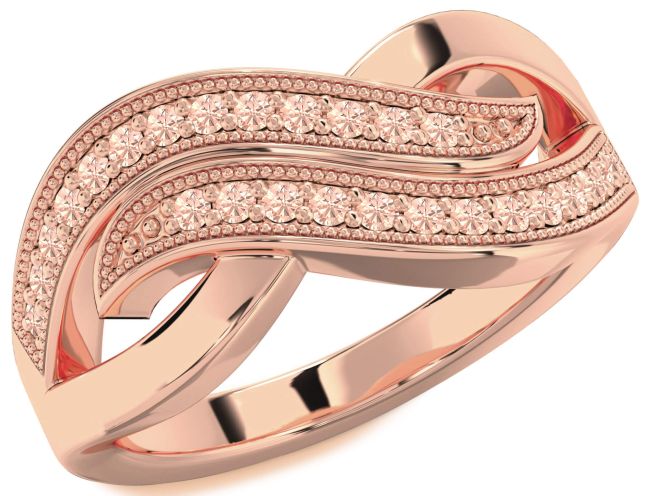 Morganite Rose Gold Infinity Round Ring