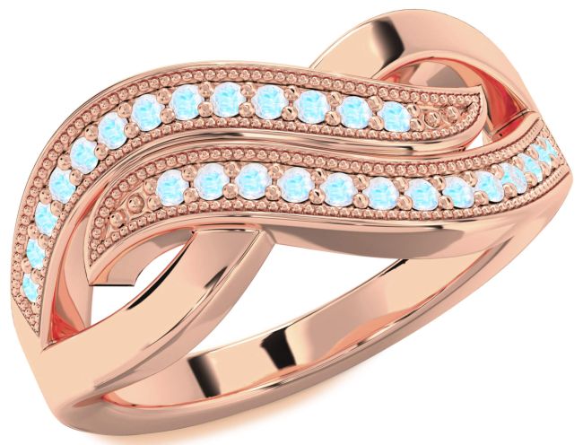 Moonstone Rose Gold Infinity Round Ring