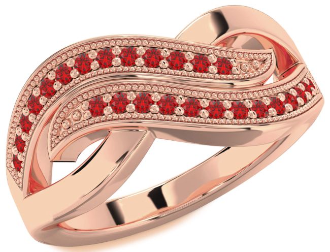 Ruby Rose Gold Silver Infinity Round Ring