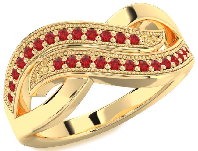 Ruby Gold Silver Infinity Round Ring