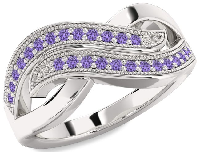Alexandrite Platinum Infinity Round Ring