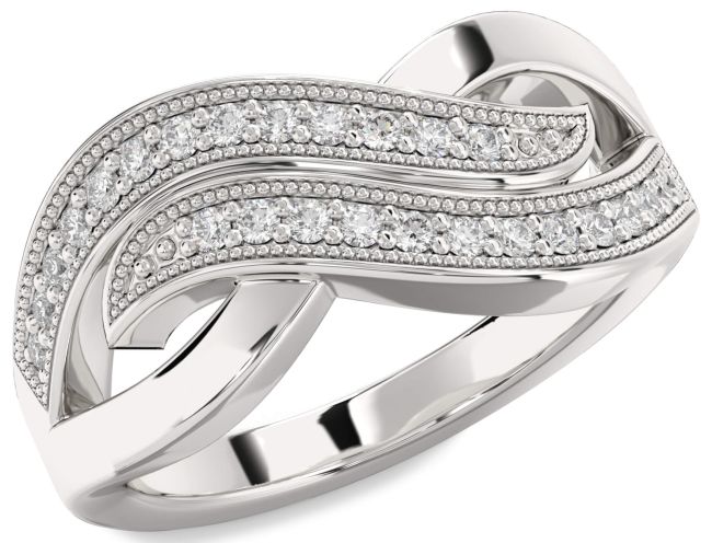 Diamond Silver Infinity Round Ring