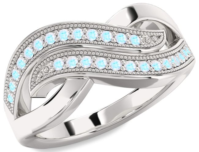 Moonstone Silver Infinity Round Ring