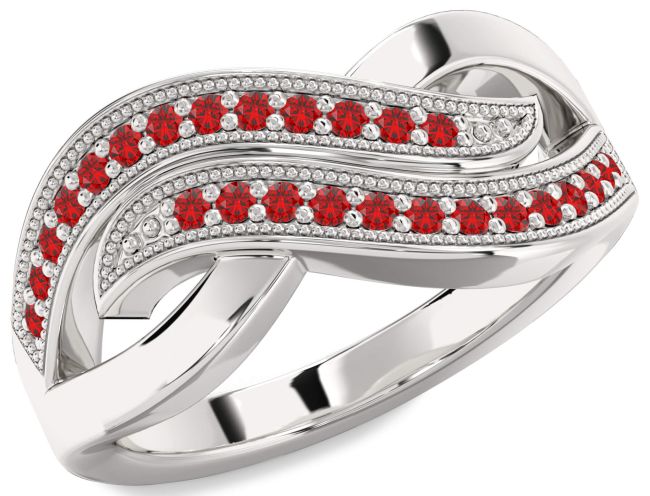 Ruby Platinum Infinity Round Ring