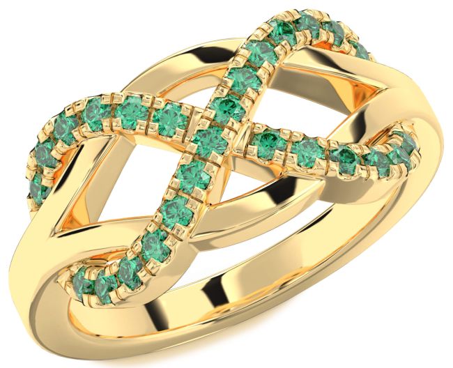 Emerald Gold Infinity Ring