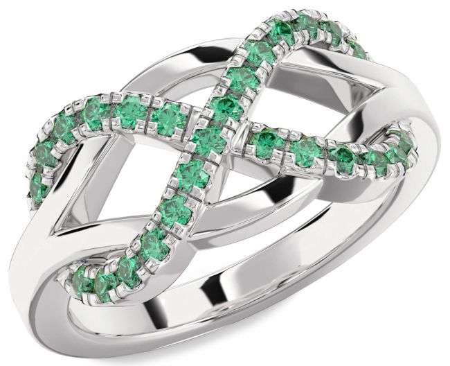 Emerald Platinum Infinity Ring