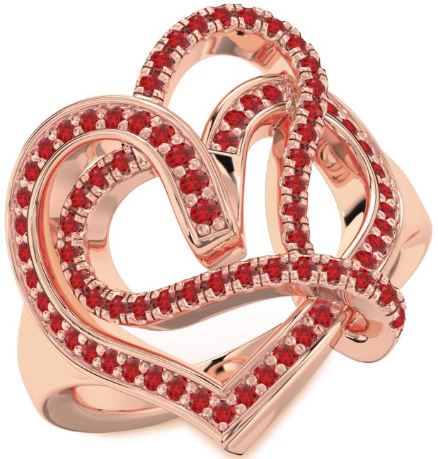 Ruby Rose Gold Heart Ring