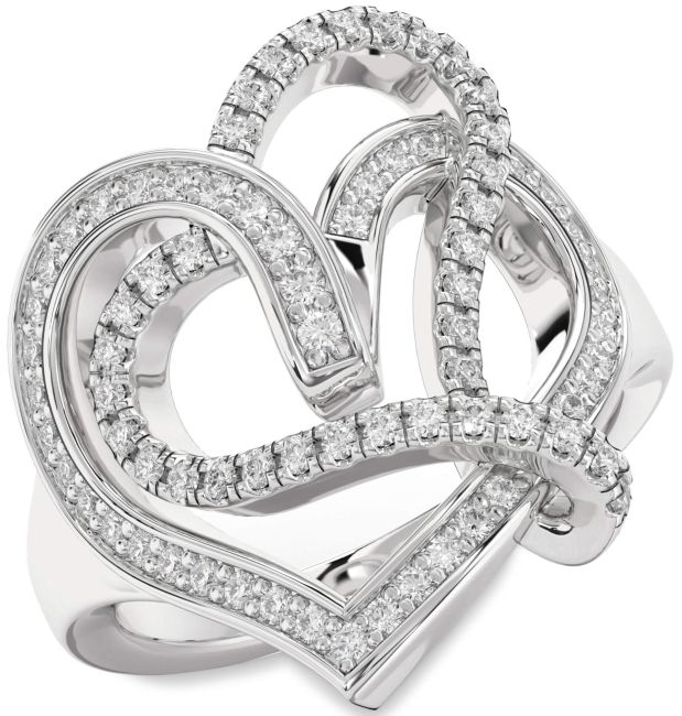 Lab Diamond Platinum Heart Ring