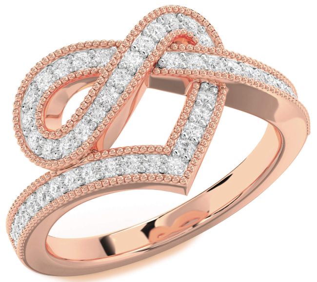 Lab Diamond Rose Gold Infinity Heart Ring