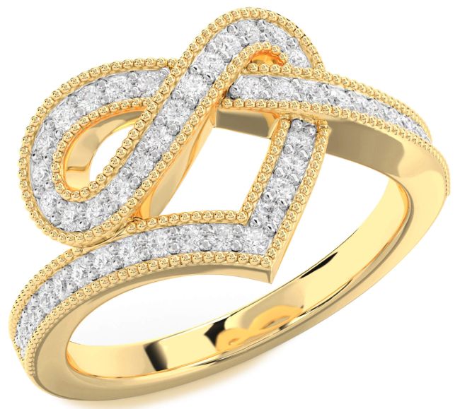 Lab Diamond Gold Infinity Heart Ring