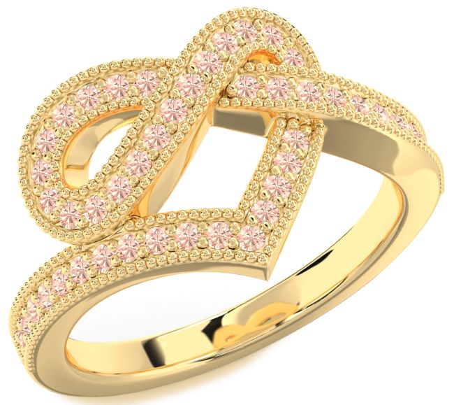 Morganite Gold Infinity Heart Ring