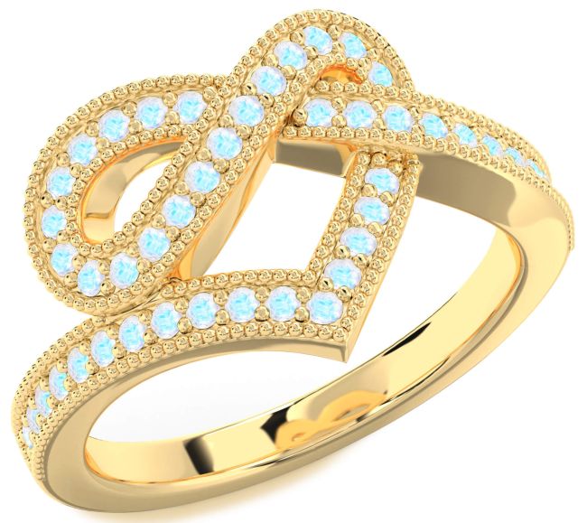 Moonstone Gold Infinity Heart Ring