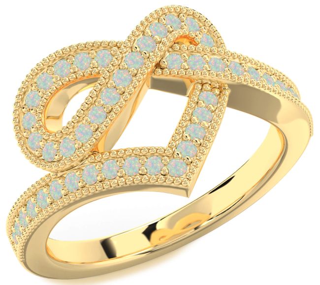 Opal Gold Infinity Heart Ring