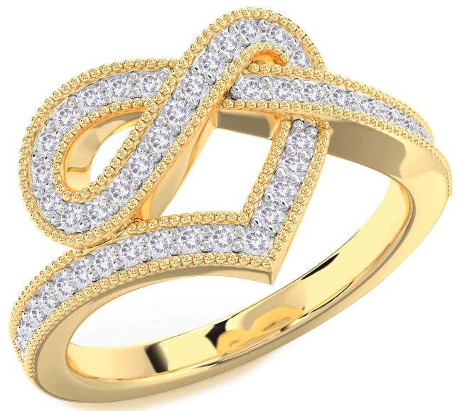 Salt & Pepper Diamond Gold Infinity Heart Ring