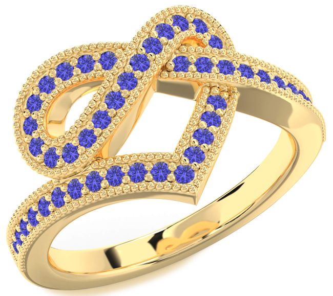 Tanzanite Gold Infinity Heart Ring