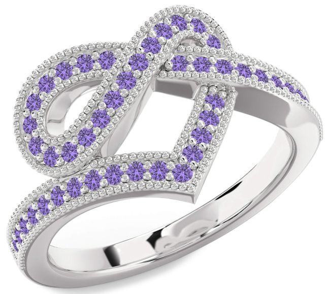 Alexandrite Silver Infinity Heart Ring