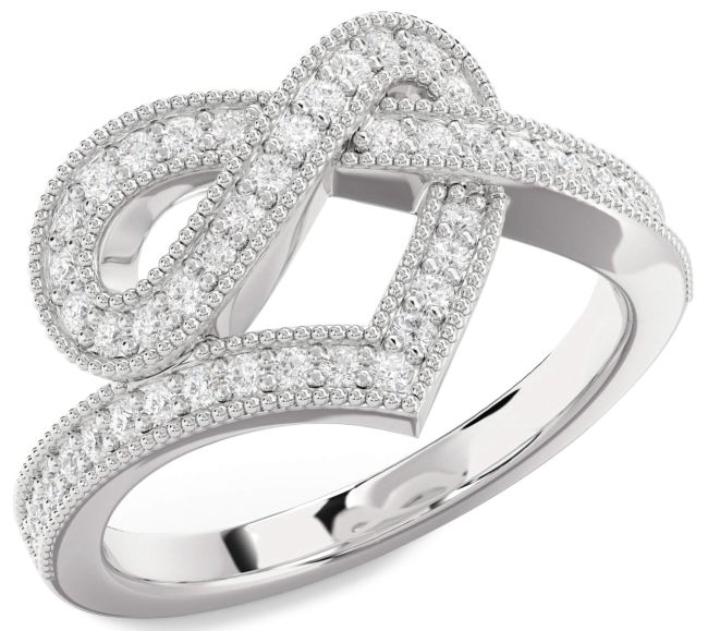 Lab Diamond Silver Infinity Heart Ring