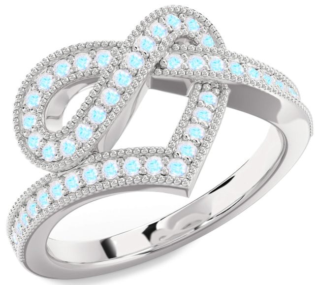 Moonstone Platinum Infinity Heart Ring