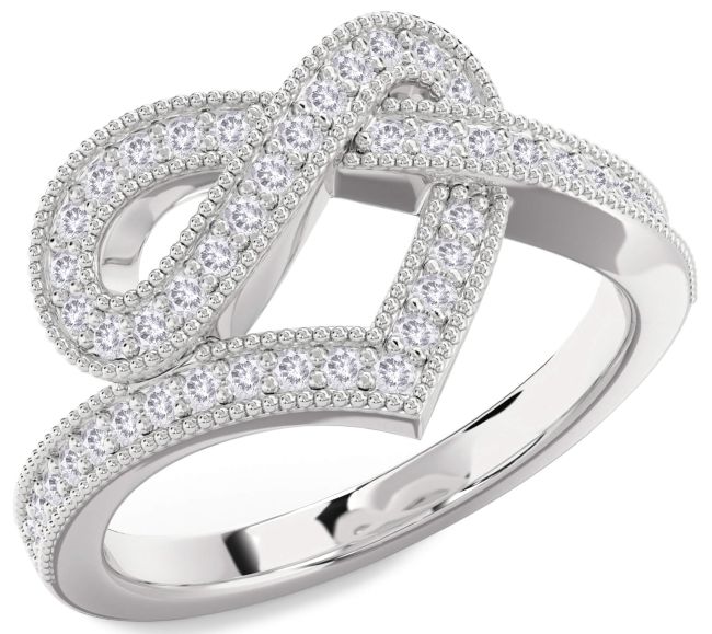 Salt & Pepper Diamond Platinum Infinity Heart Ring