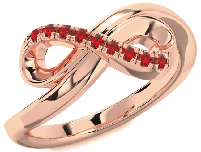 Ruby Rose Gold Infinity Ring