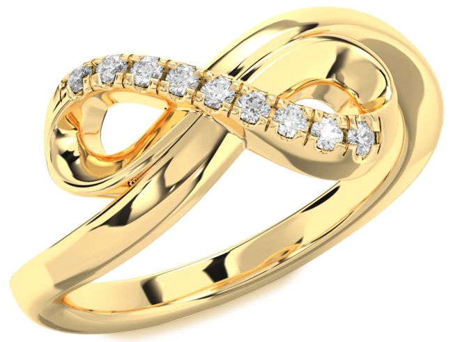 Diamond Gold Silver Infinity Ring