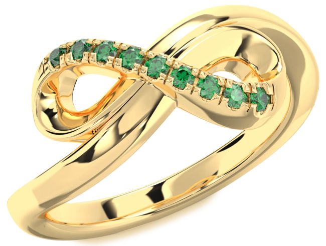 Emerald Gold Infinity Ring