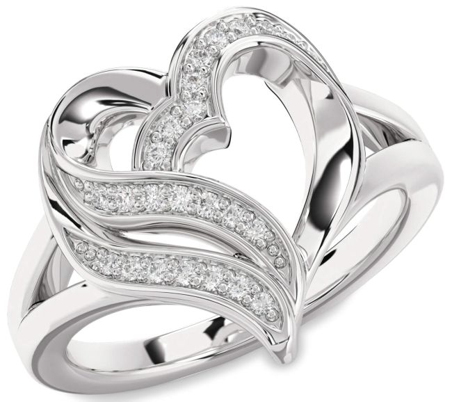 Lab Diamond Platinum Heart Ring