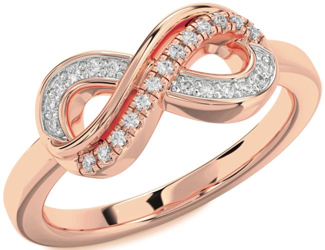 Diamond Rose Gold Infinity Round Ring