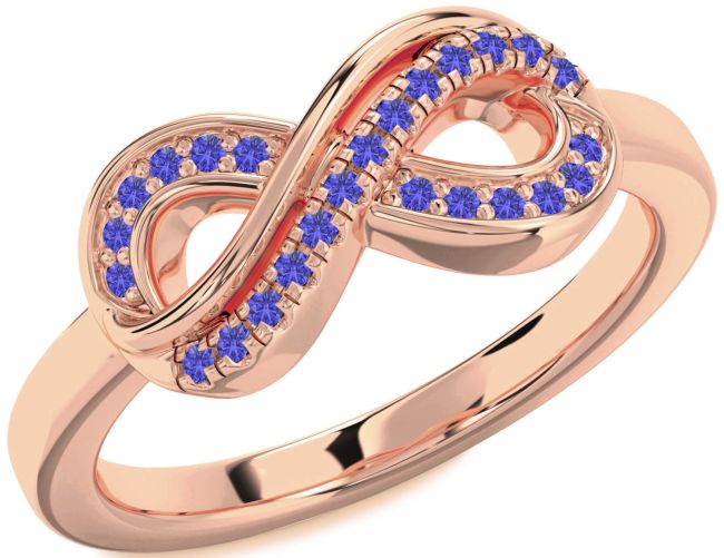 Tanzanite Rose Gold Infinity Round Ring