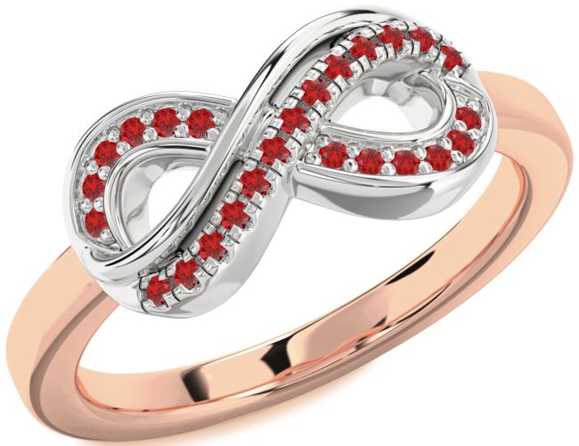 Ruby Rose Gold Silver Infinity Round Ring