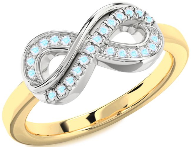 Moonstone Platinum & Yellow Gold Infinity Round Ring