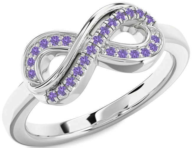 Alexandrite Platinum Infinity Round Ring