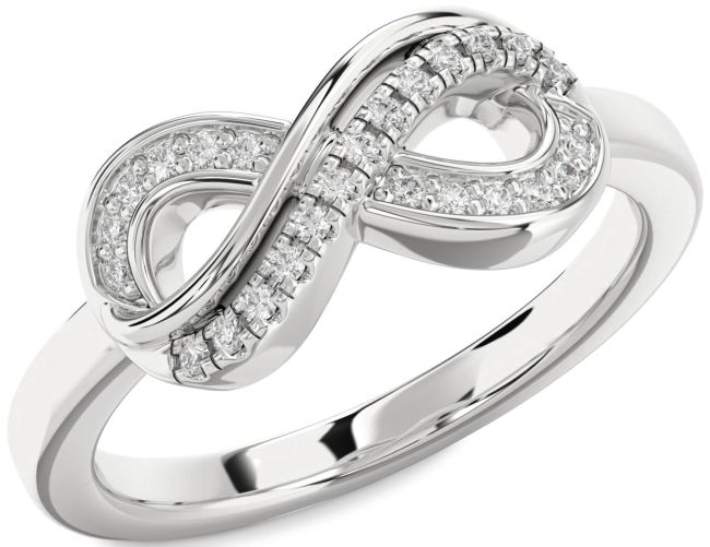 Diamond Silver Infinity Round Ring