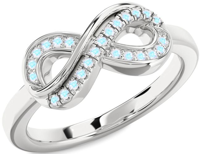Moonstone Platinum Infinity Round Ring
