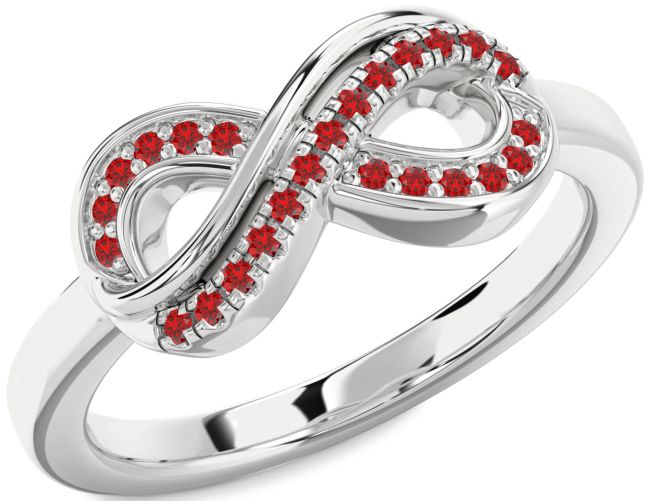 Ruby White Gold Infinity Round Ring