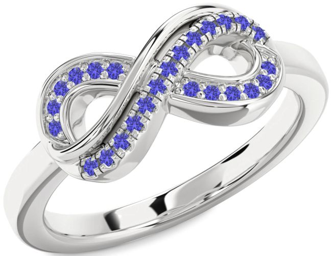 Tanzanite Platinum Infinity Round Ring