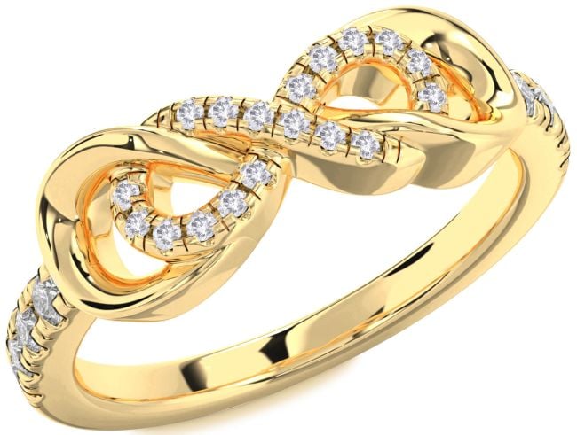 Salt & Pepper Diamond Gold Silver Infinity Ring