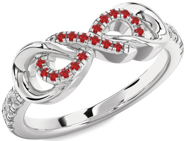 Diamond Ruby Platinum Infinity Ring