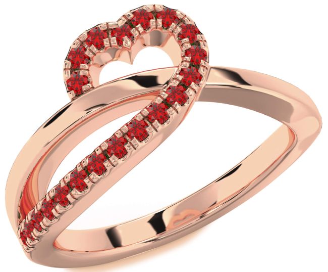 Ruby Rose Gold Heart Ring
