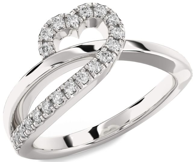 Lab Diamond Platinum Heart Ring