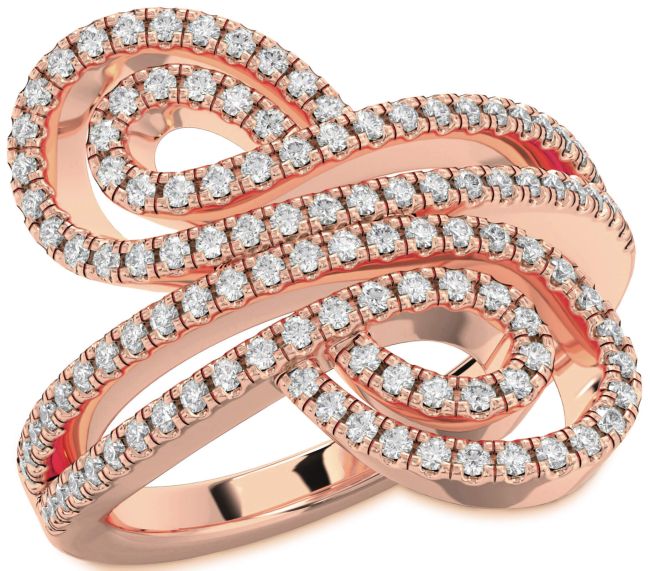 Lab Diamond Rose Gold Infinity Round Pave Ring