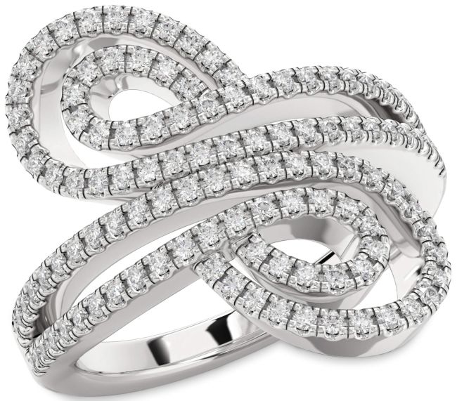 Diamond Platinum Infinity Round Pave Ring