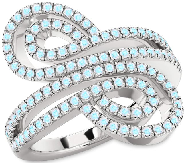 Moonstone Platinum Infinity Round Pave Ring