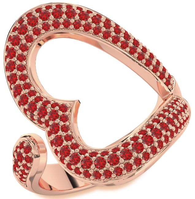 Ruby Rose Gold Heart Ring